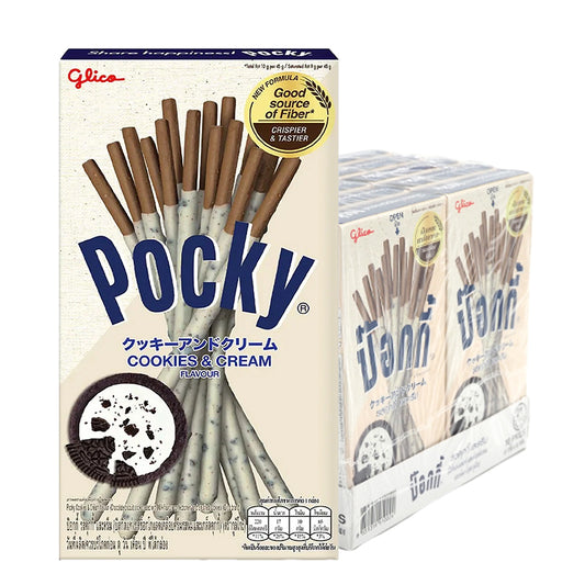 ป๊อกกี้ รสคุกกี้แอนด์ครีม : Glico Pocky Cookies & Cream Flavor 41g