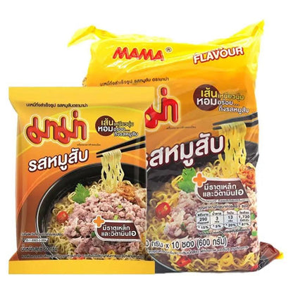บะหมี่กึ่งสำเร็จรูป มาม่า แพค(10 ซองx60ก.) Mama Instant Noodle (10 packsx60g.)