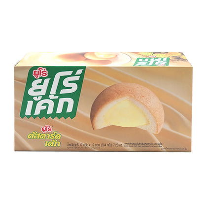 ยูโร่ คัสตาร์ดเค้ก 17ก.x12 ชิ้น : Euro Puff Cake with Custard Cream Filling (17 g × 12 pcs)